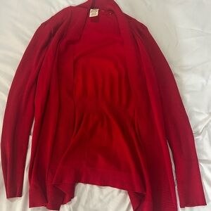 Faded Glory Vibrant Red Cardigan Sweater